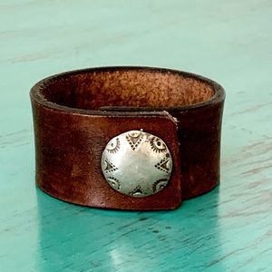 Leather Cuff w/ Sterling Silver Accent
